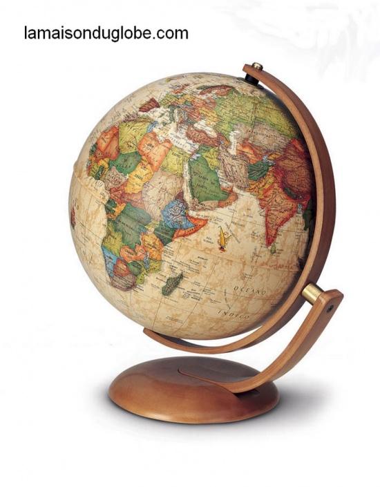 Globe terrestre Mappemonde pied bois